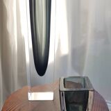 Pair of Sommerso vases in black Murano glass