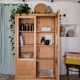 Vintage 1950s light oak school display cabinet – Vintage bookshelf