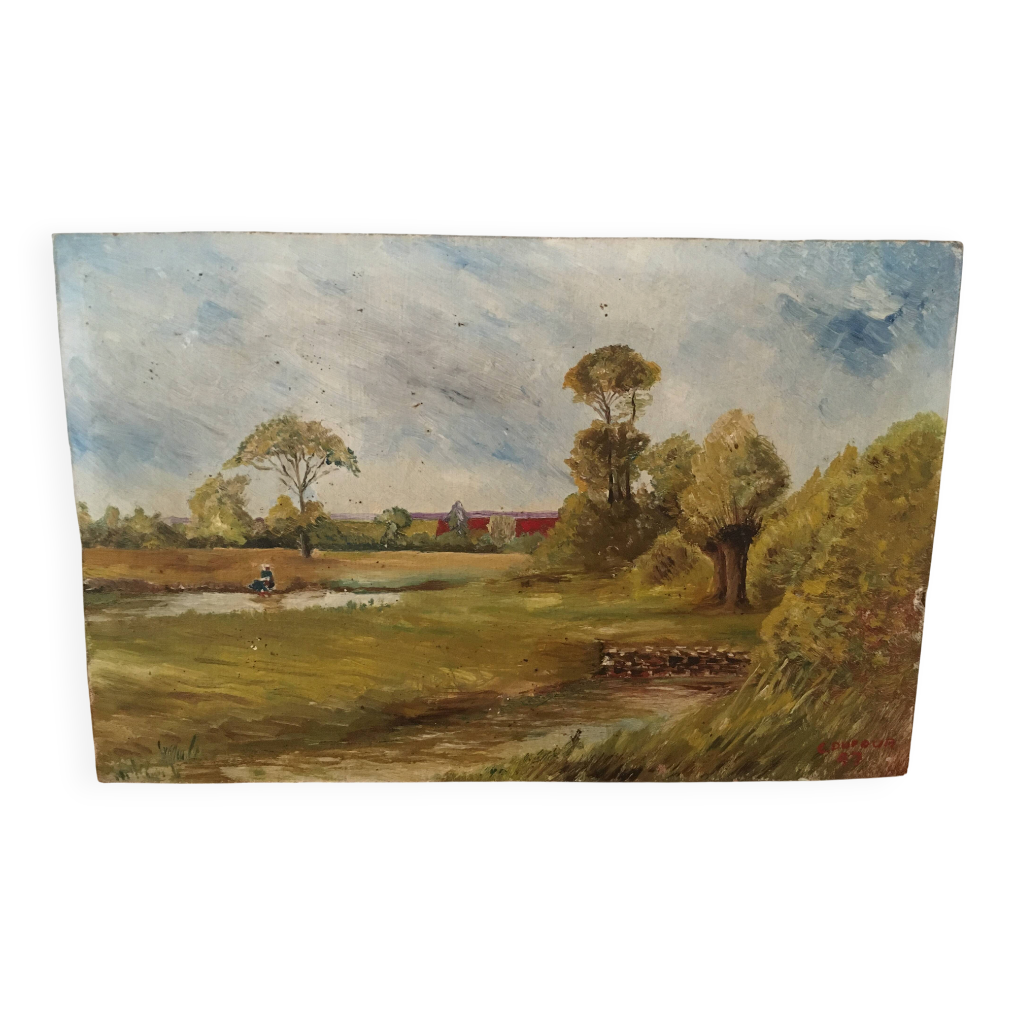 Ancient landscape painting.