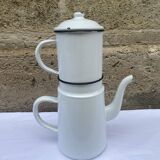 White enamelled coffee maker