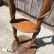 Floor lamp two lights, asymmetrical, bamboo and rattan, vintage, 70s