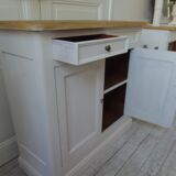 Small Louis Philippe sideboard of beautiful craftsmanship re-enchanted in pearl gray.