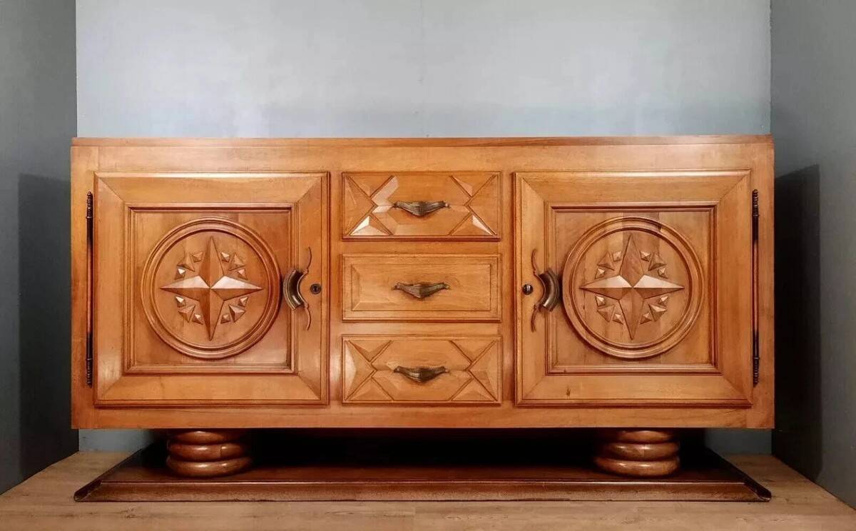 Buffet en enfilade époque Art Déco en bois clair
