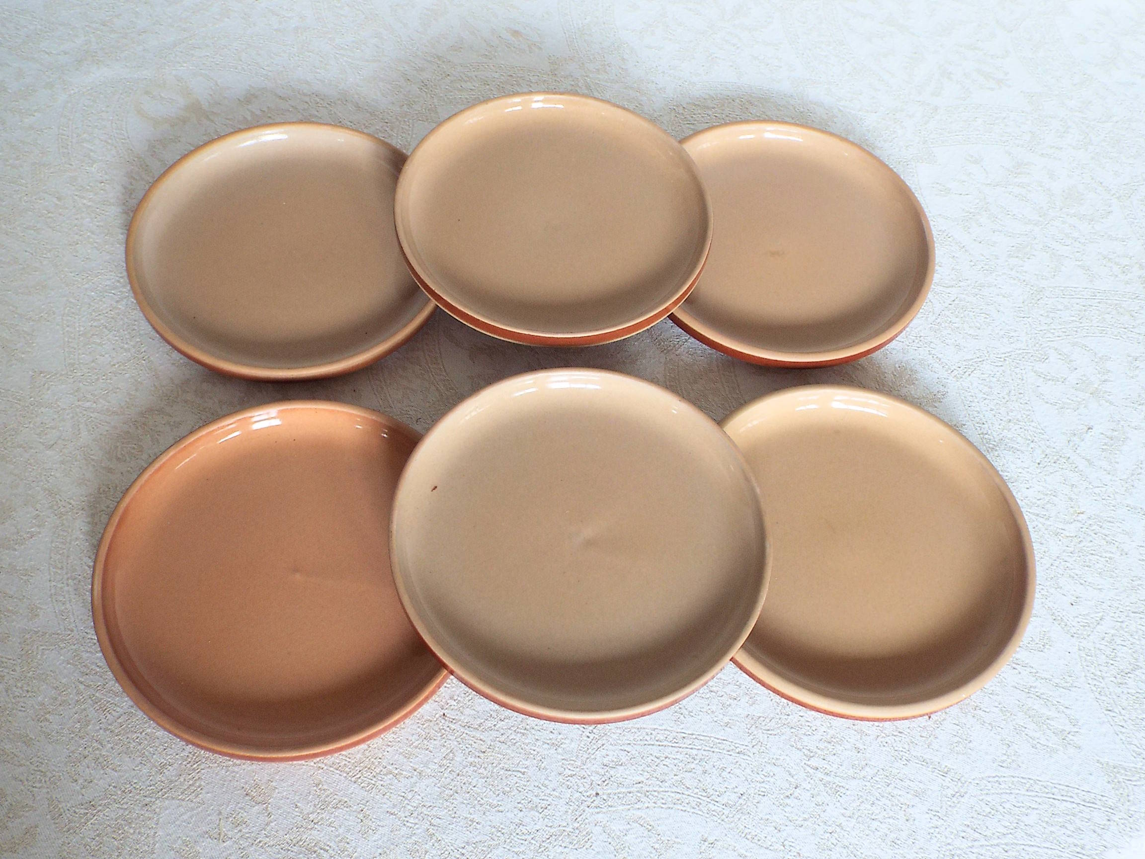 6 Gien stoneware dessert plates