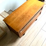 Wooden toy chest and rattan