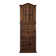 Armoire espagnole ancienne 3 corps — abattant sculpté & fer forgé