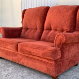 Coral velvet toad sofa