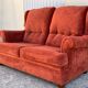 Coral velvet toad sofa