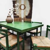 Vintage wooden dining set table & chairs Asko