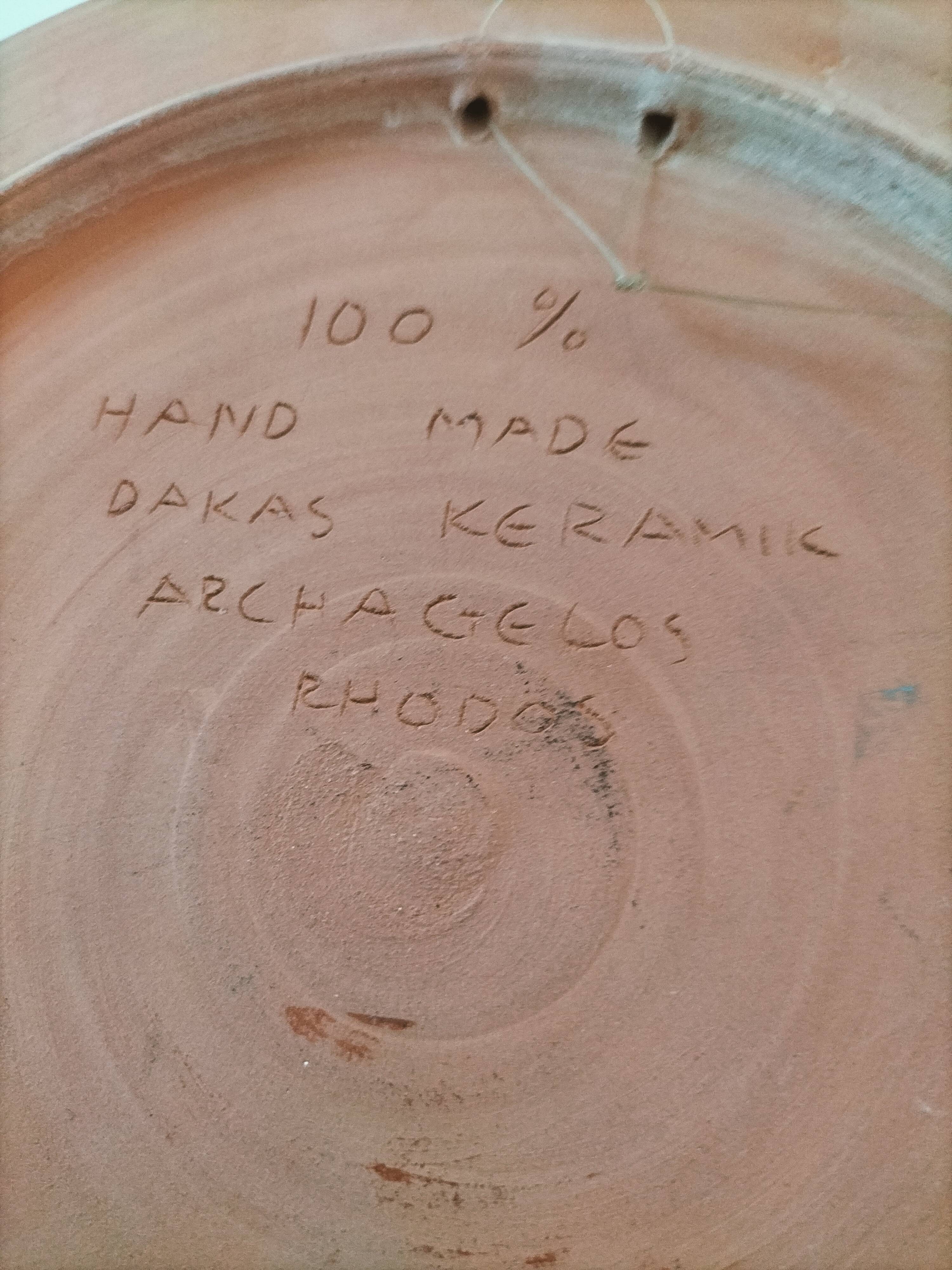 Duo plates Dakas Rhodes antique boats – handmade ceramics