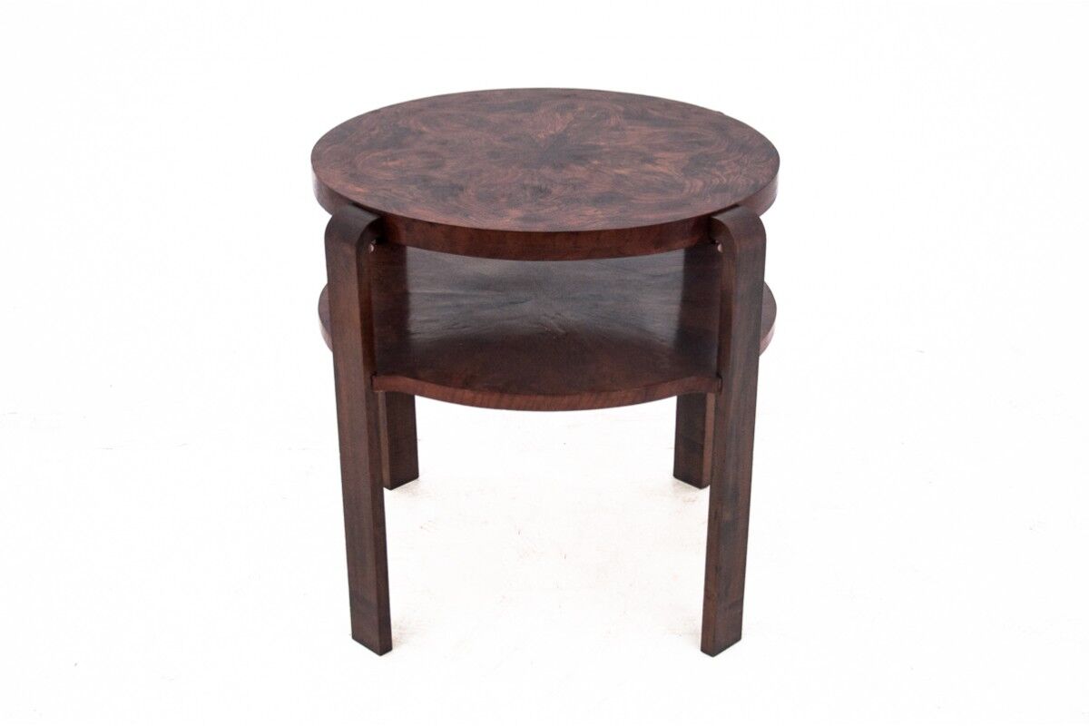 Round art deco coffee table, Czechoslovakia, 1950s