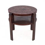 Round art deco coffee table, Czechoslovakia, 1950s