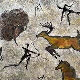 Plat Vallauris signed Jacky cave of Lascaux rock painting