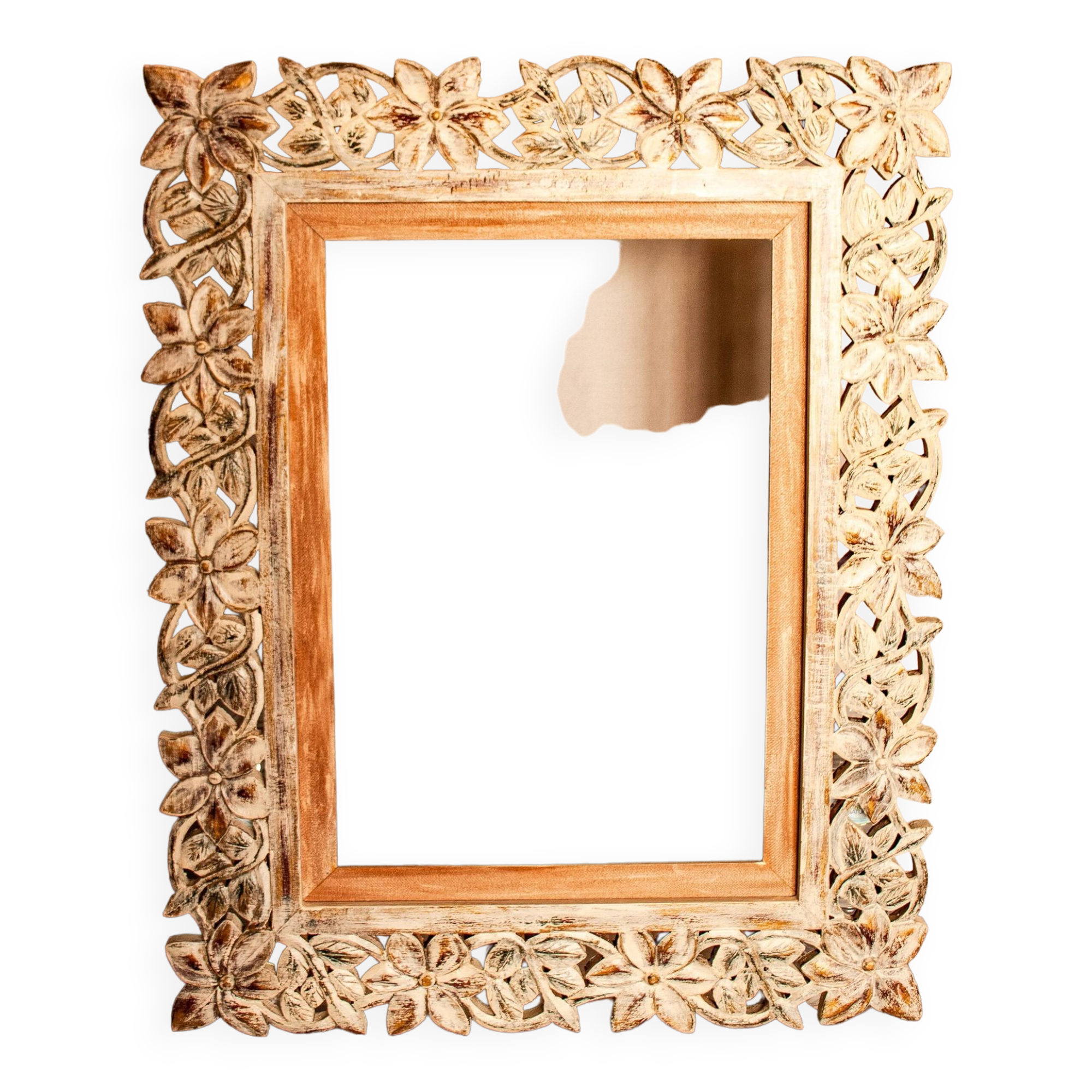 Carved wooden frame. carved wooden frame with floral motifs.