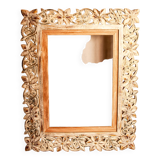 Carved wooden frame. carved wooden frame with floral motifs.