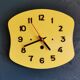 Vintage formica clock silent wall pendulum 60s "Yellow"