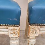 Pair of antique Louis XVI style chairs with patina