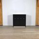 Midcentury Modern Brutalist Highboard Bar Cabinet In Black Lacquered Wood And Chrome, Belgium 1970s