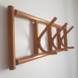 Wooden wall coat rack