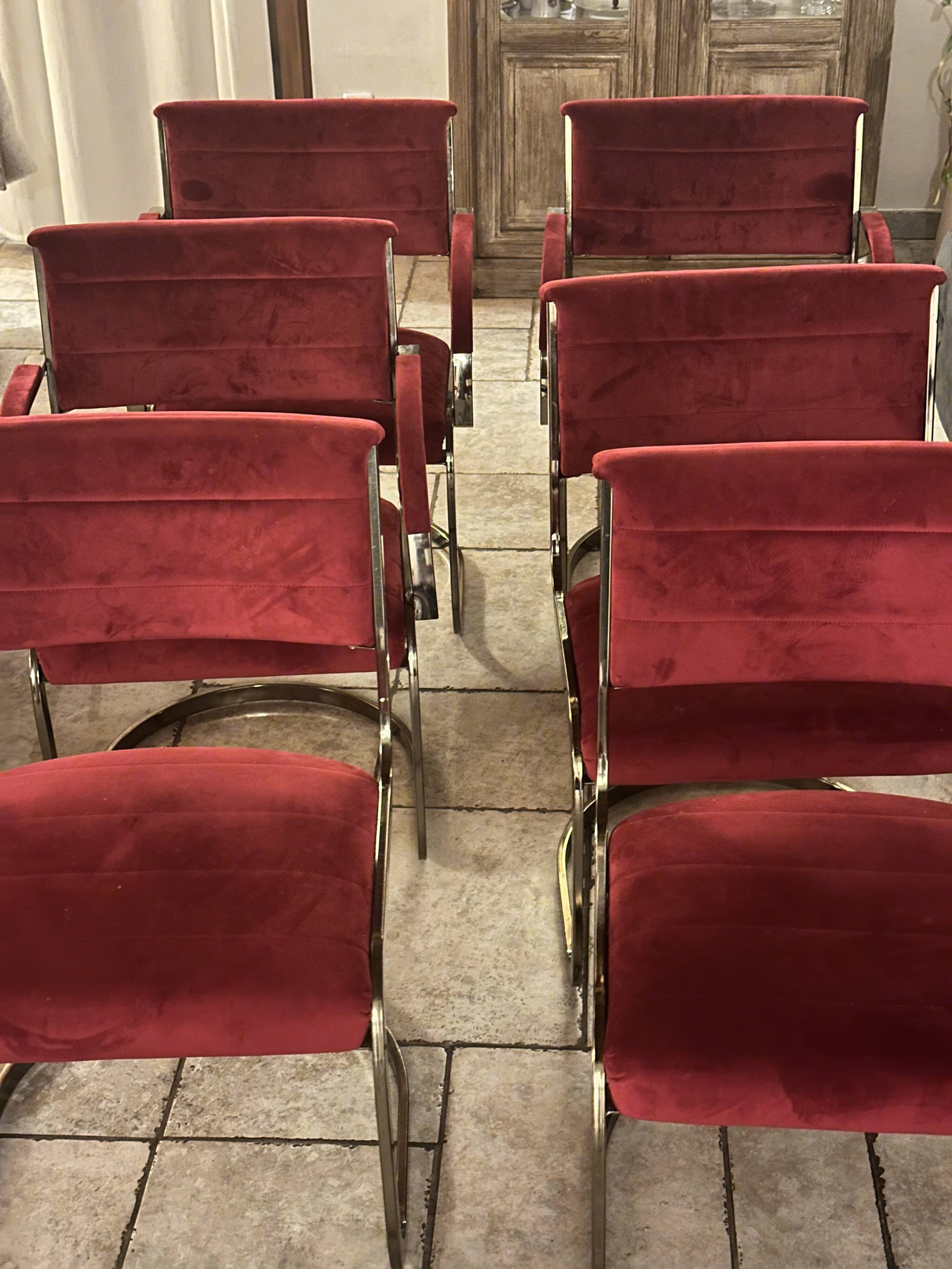 Milo Baughman (1923-2003), in the style of. Set of 6 chairs