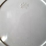 Round mirror Gilac white plastic 70s, 40 cm