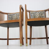 1900s pair of viennese secession armchairs