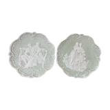 Pair of 2 decorative biscuit plates