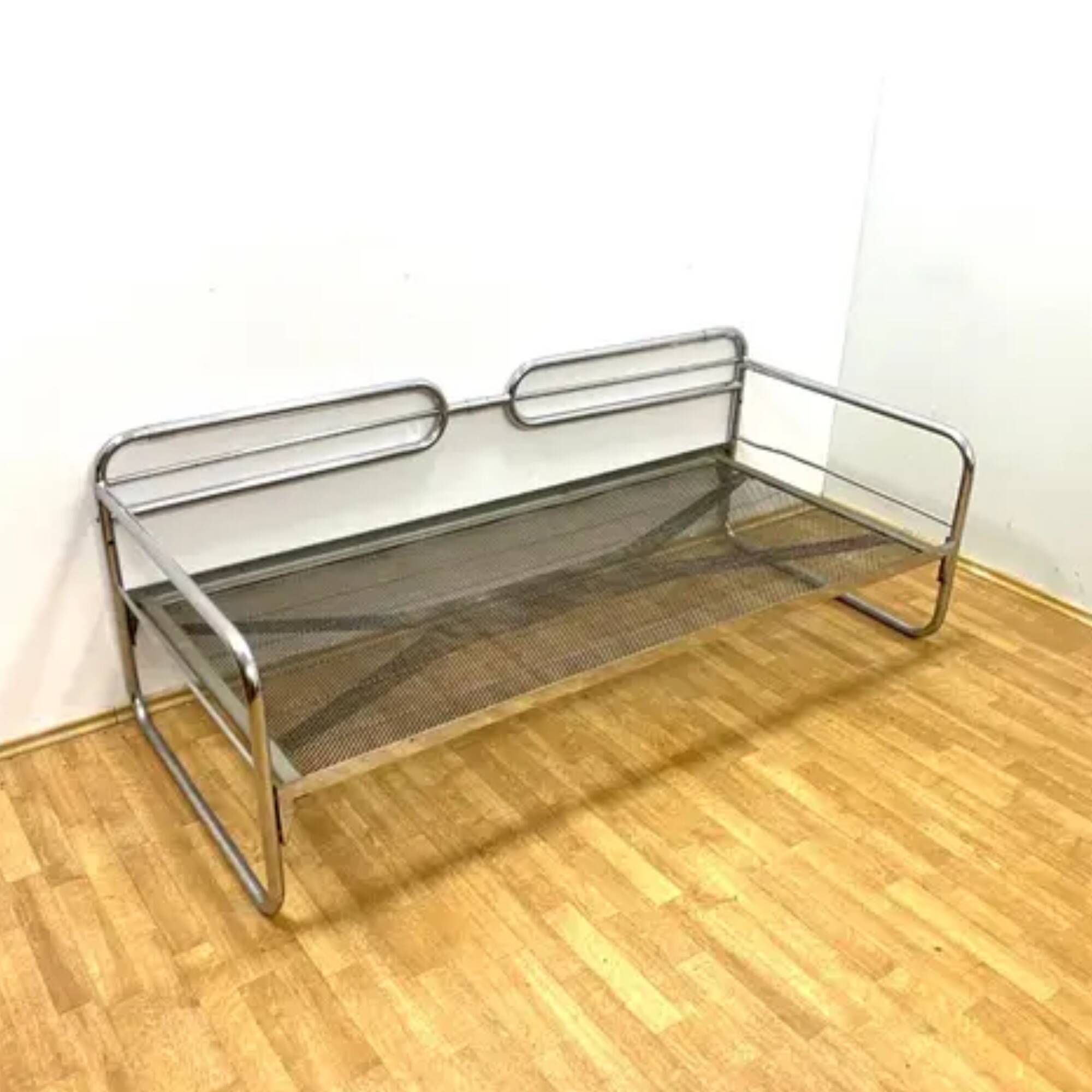 Canapé chromé Bauhaus par Slezák, Tchécoslovaquie, années 1930