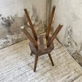 Pine stools with curved seat from the 50s