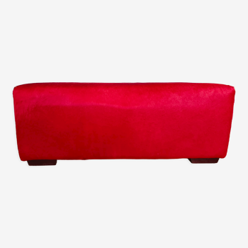 Red cowhide bench