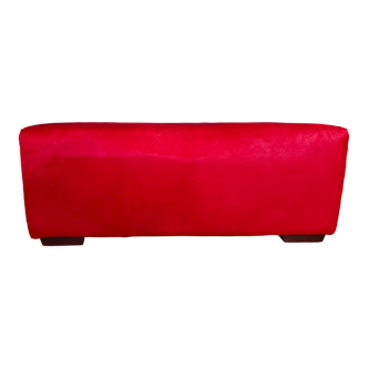 Red cowhide bench