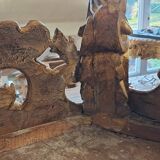 18th century gilded wooden console with 2 legs