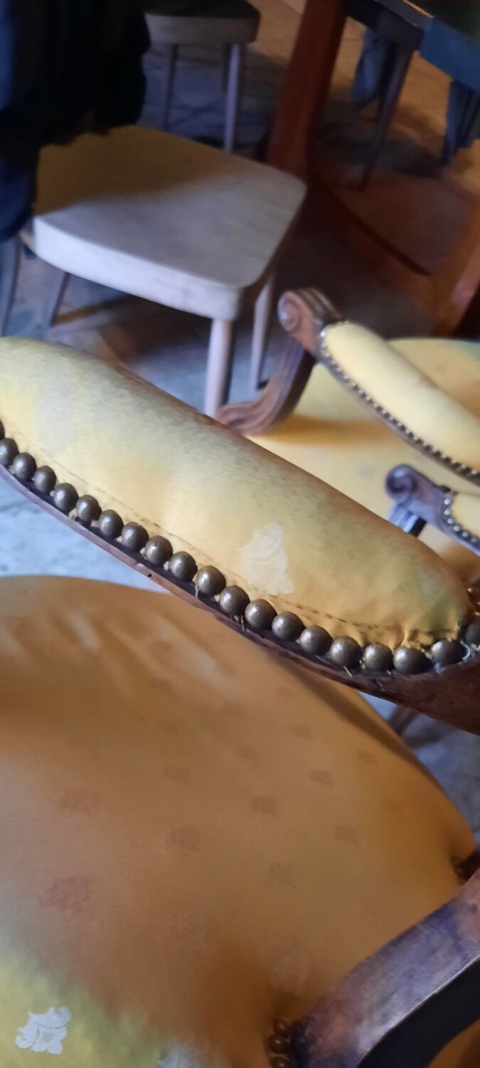 Pair of Louis XVI style armchairs