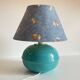 Vintage ocean blue ceramic ball lamp
