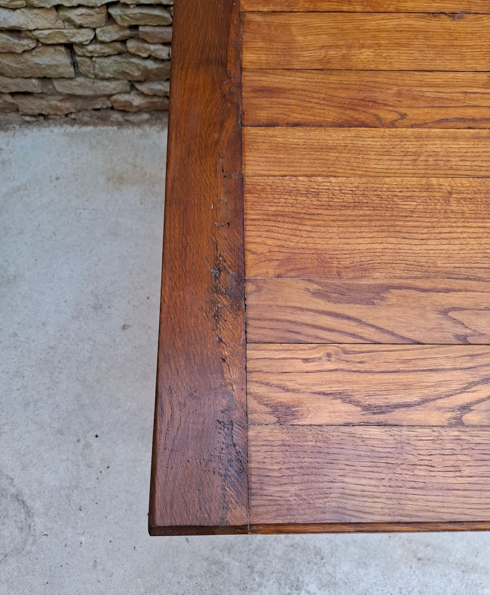 Table de ferme en chêne, 176 x 99 cm