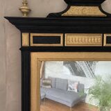 Large mirror in black and gold oak