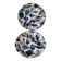 Two flat plates in earthenware with blue floral decoration.