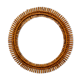 Vintage bamboo mirror 54cm