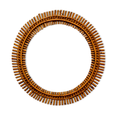 Vintage bamboo mirror 54cm