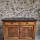 French Louis Philippe walnut buffet with black marble top, France, circa 1840–1860.