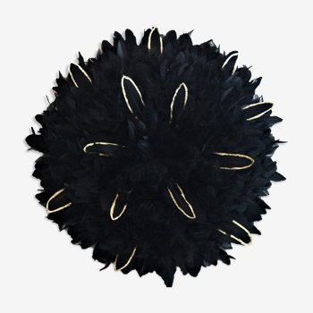Juju hat Baroque Feathers - Black and Gold II