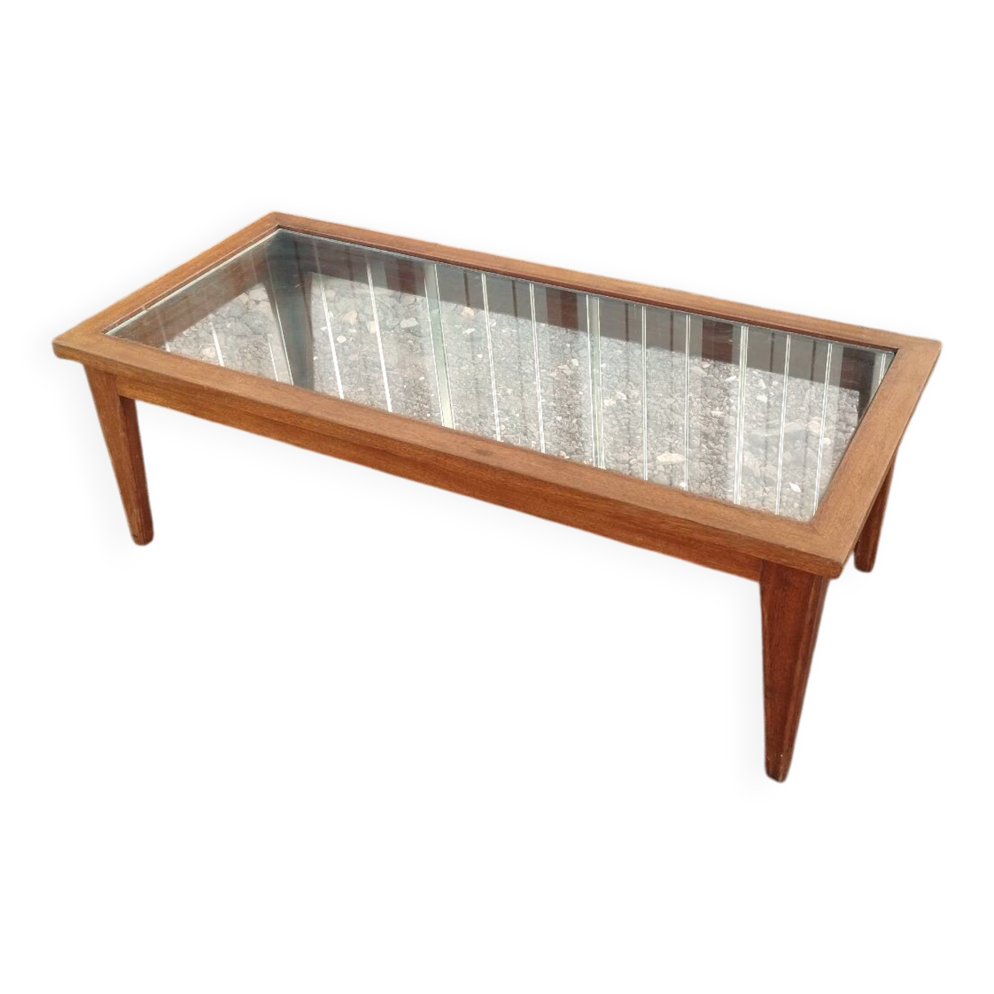 Vintage Scandinavian-style wooden coffee table.