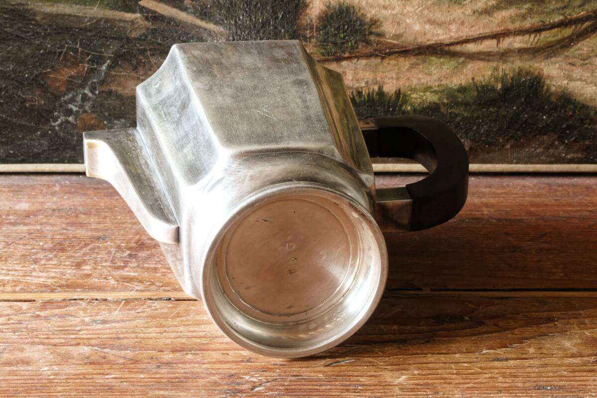 Service à café / thé, art déco en métal argenté et ébène