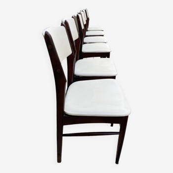 Set de 6 chaises design scandinave en simili-cuir blanc