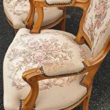 Pair of Louis xv convertible armchairs