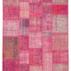Handmade anatolian vintage 200 cm x 302 cm pink patchwork rug