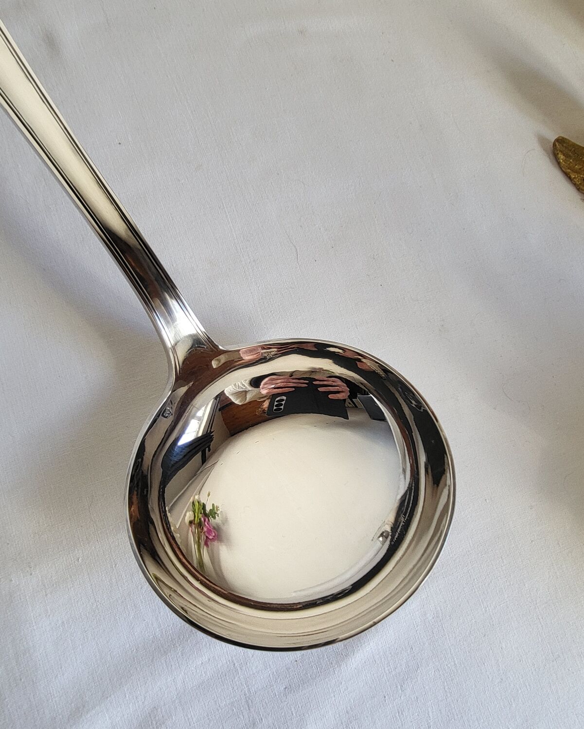 Silver-plated soup ladle by the silversmith Guildart