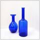 Pair of cobalt blue blown glass vases or carafes from the 1960s.