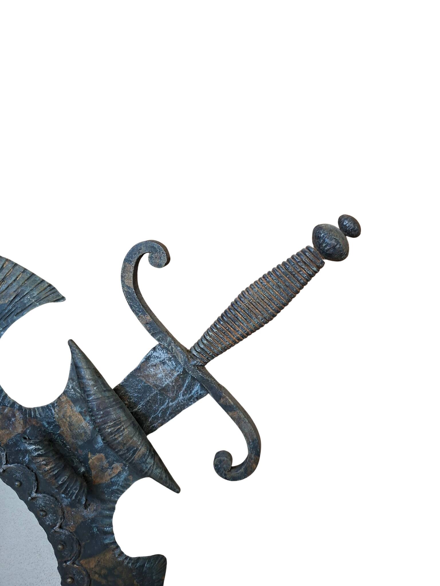 Specchio Araldico anni '70 in Ferro Battuto