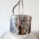 Sheffield Silver Ice Bucket in silver metal with hinged lid